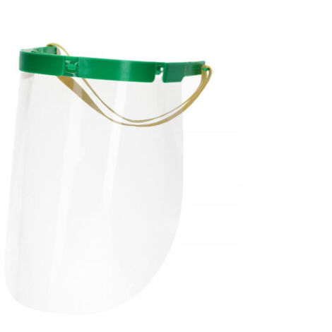 Visière de protection anti-gouttelettes CAT II vertes 2 élastiques +2 Plexi de rechange - VISIERE