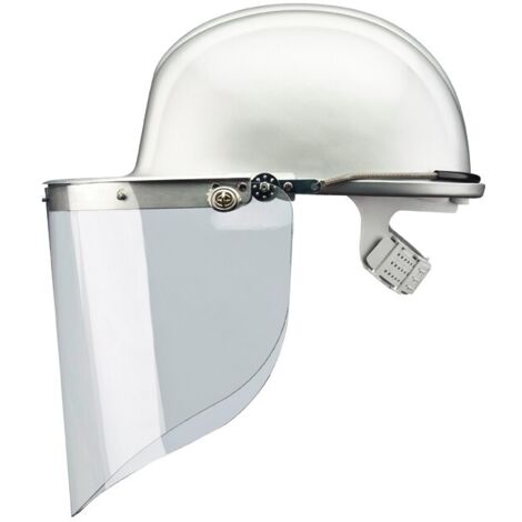 Visière de protection claire 500 x 250 mm – Haute résistance aux chocs – Résistance à -50 °C à 135 °C – Applications : meulage, tournage, fraisage – Voss Helme