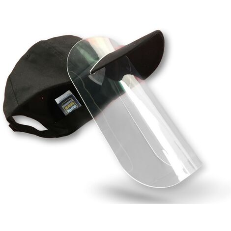 Visière de protection faciale -Ecran plexiglas amovible épais rigide transparent – Option casquette - Quantité x50 - Visière seule