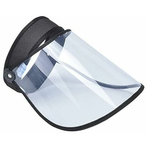 Visière De Protection Réutilisable Transparent Casquettes Visières Facial Protection Visage Anti-Gouttelettes Couverture Faciale (Noir)