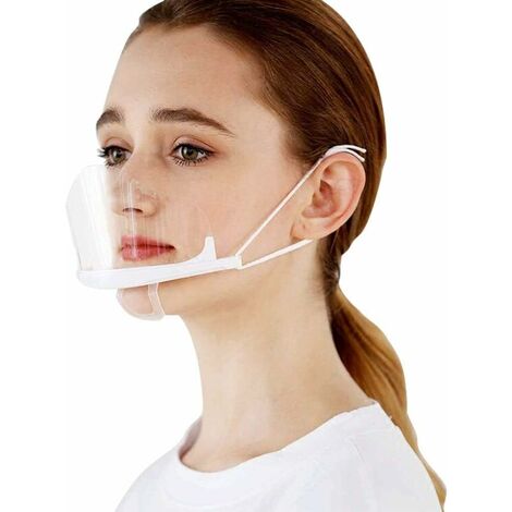 Visière de Protection Transparente Réutilisable, Écran Facial de Sécurité Anti-Buée Poussière, Réglable avec Bande de Caoutchouc pour Adulte Femme Homme Enfant (Blanc),Starlight,10 PCS