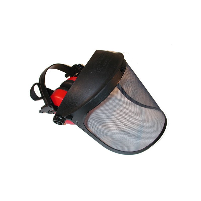Visiere protection grillagée + oreillettes anti-bruit