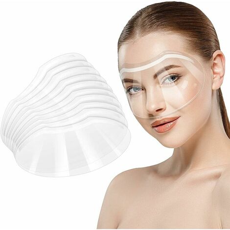 Visière Transparente pour Microblading, Maquillage Permanent, Extensions de Cils, Cataracte des Yeux, Protecteur de Yeux Visage de Douche, Visière Souple Transparente, 50 Pièces GrooFoo