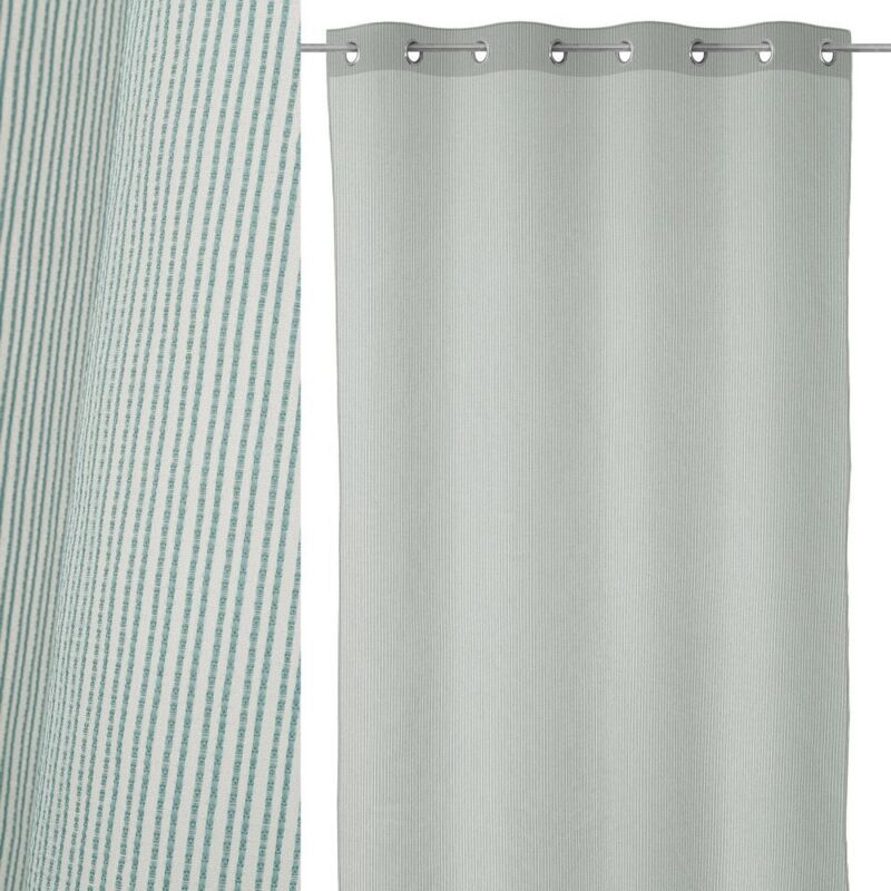 

Lolahome - Visillo con cinta de anillas confeccionado aguamarina moderno de poliéster de 260x140 cm