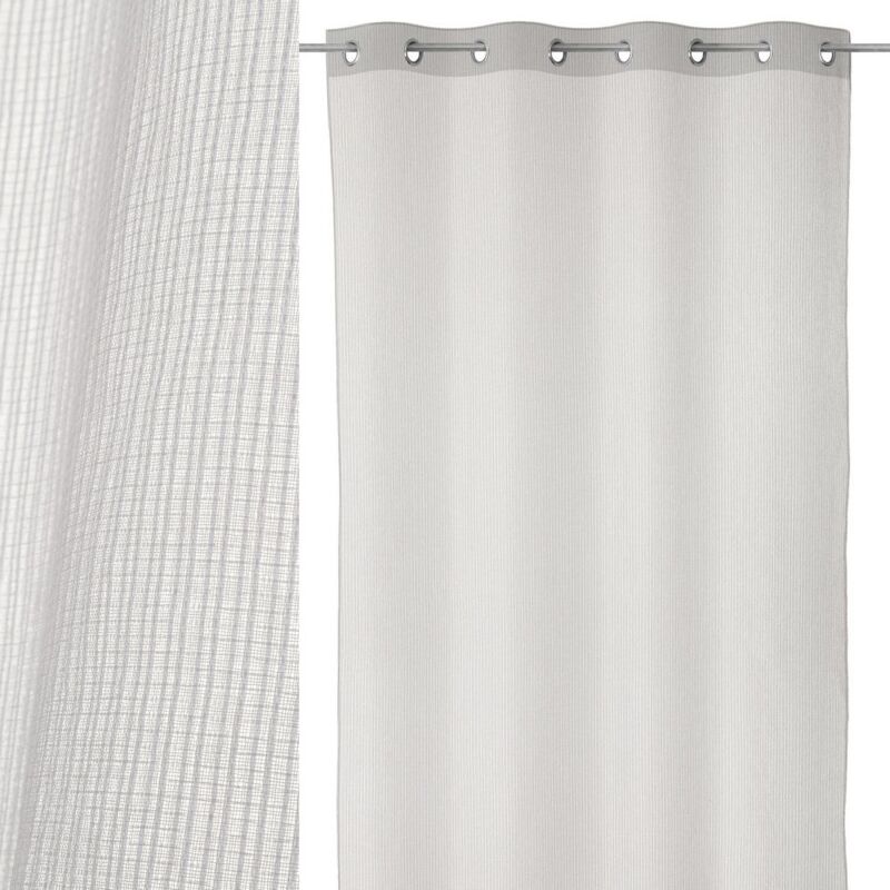 

Lolahome - Visillo con cinta de anillas confeccionado blanco moderno de poliéster de 260x140 cm