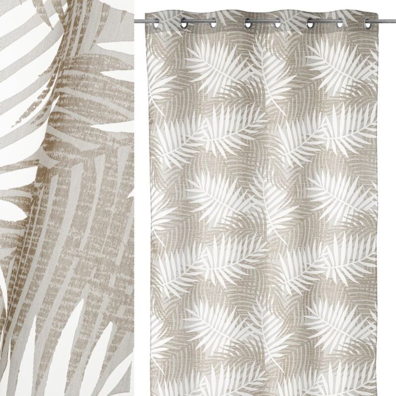 

Lolahome - Visillo con estampado de hojas beige contemporáneo de poliéster de 260x140 cm