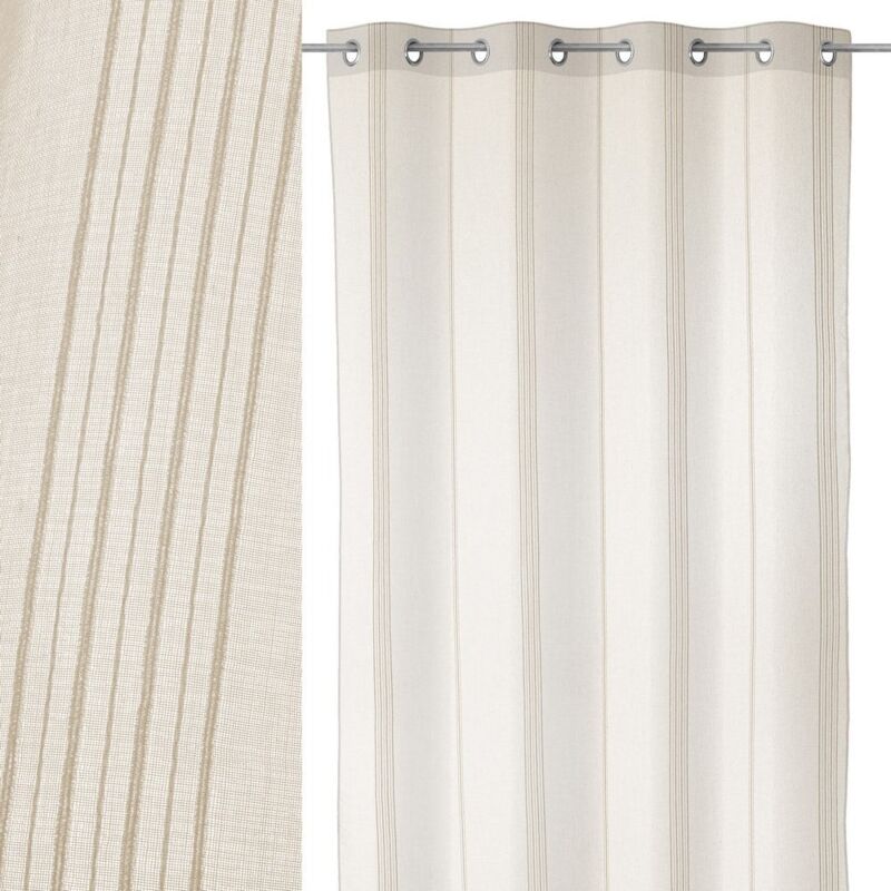 

Lolahome - Visillo confeccionado con cinta de ollados beige nórdico depoliéster de 260x140 cm