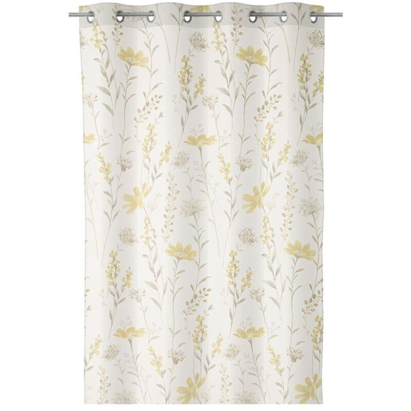 

Visillo de flores confeccionado amarillo rústico de poliéster de 260x140 cm