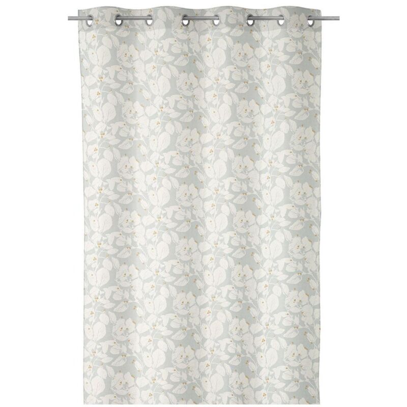 

Lolahome - Visillo de flores confeccionado azul rústico de poliéster de 260x140 cm