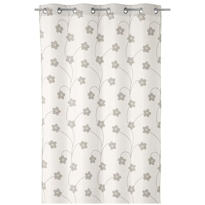 

Visillo de flores confeccionado beige shabby chic de poliéster de 260x140 cm