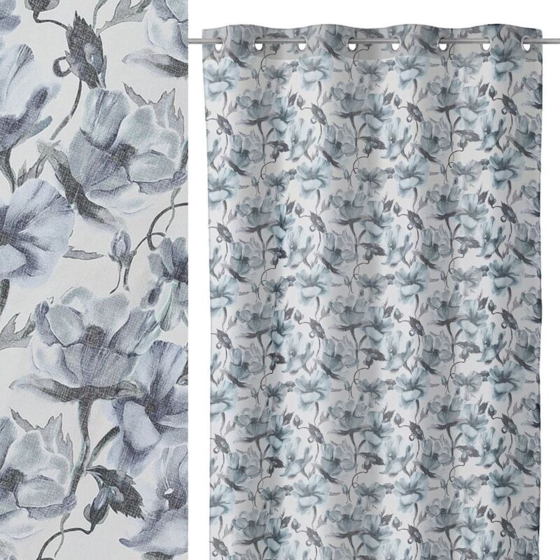 

Lolahome - Visillo de flores de Petunia azul de poliéster de 140x260 cm