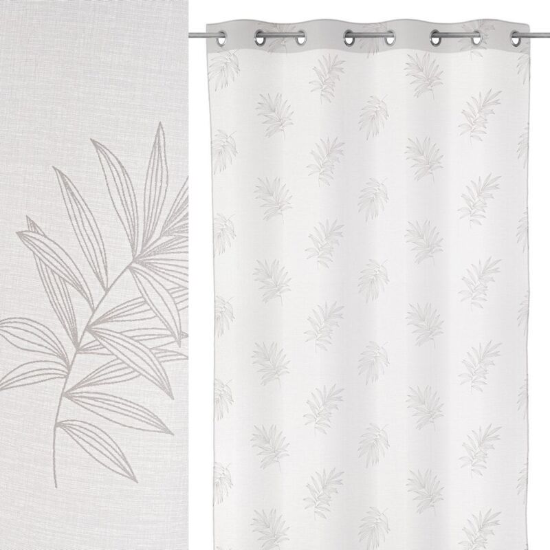 

Lolahome - Visillo de hojas confeccionado blanco exótico de poliéster de 260x140 cm