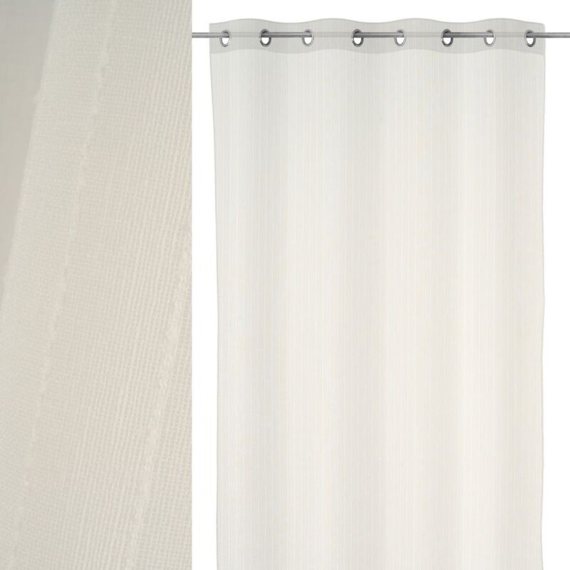 

Lolahome - Visillo de rayas beige de poliéster de 140x260 cm