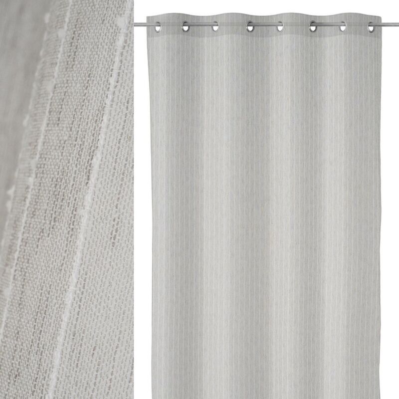 

Lolahome - Visillo de rayas gris de poliéster de 140x260 cm