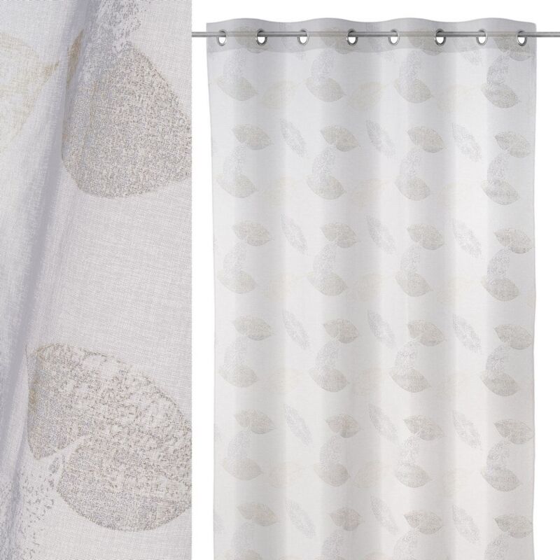 

Lolahome - Visillo hojas blanco de poliéster de 140x260 cm