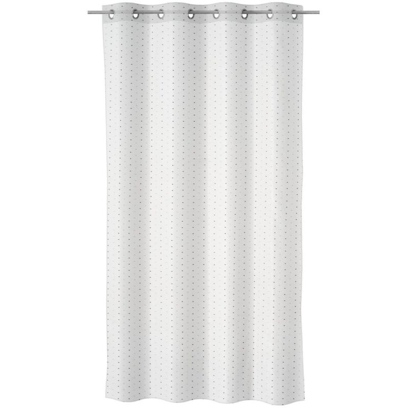 

Lolahome - Visillo topos blanco y gris de poliéster de 140x260 cm