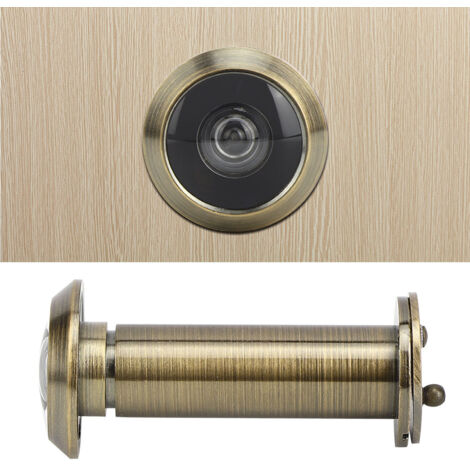 [Vision de porte] Anti-intrusion 220° avec couvercle de sécurité pour maison (Bronze) - Alloy ajustable 55-90mm, installation facile sans outils