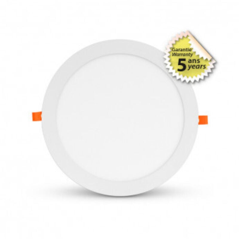 Runder weißer Aluminium-Einbaudeckenleuchte SLIMY II ø 120mm - 4000K Neutralweiß - 6W