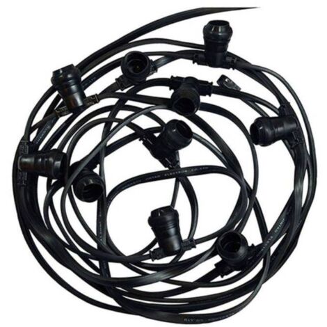 Vision-El – Guirlande lumineuse d'extérieur 10m – 10 douilles B22 – Étanche IP44 pour ambiance festive – Compatible avec ampoules LED et halogènes