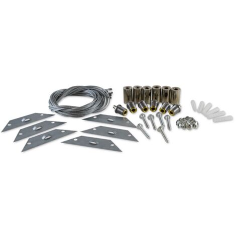 Vision-El – Kit de suspension pour dalles LED 30x120 cm – Acier gainé PC – Câbles de 1 mètre – Installation rapide et sécurisée