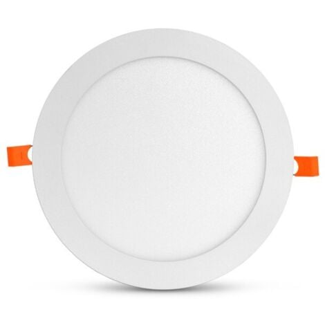 MIIDEX LIGHTING Plafonnier rond Alu blanc encastrable SLIMY ECO Ø220mm - 4000K Blanc neutre - 18W - 1660Lm
