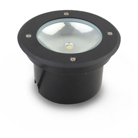 Vision-El – Spot encastrable extérieur sol rond – Aluminium gris anthracite – 3W 4500K – Indice de protection IP67 – Angle d'éclairage 110°