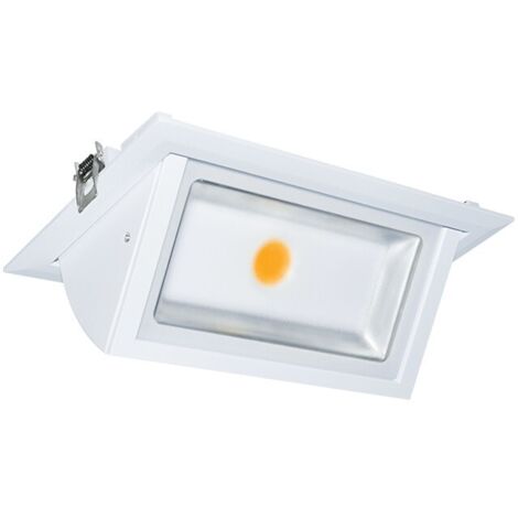 Vision-El – Spot encastrable rectangulaire inclinable 40W – Lumière blanche neutre 4000°K – Alimentation déportée – Angle d'ouverture 90° – IP44