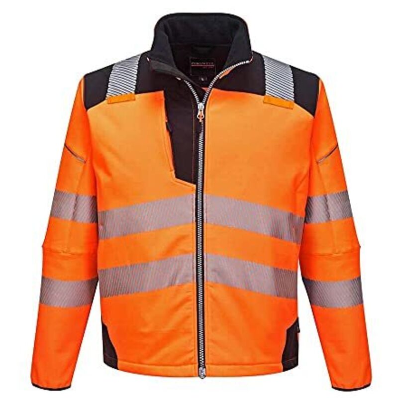 Giacca Softshell ad alta visibilità PW3 Arancione/Nero 4XL