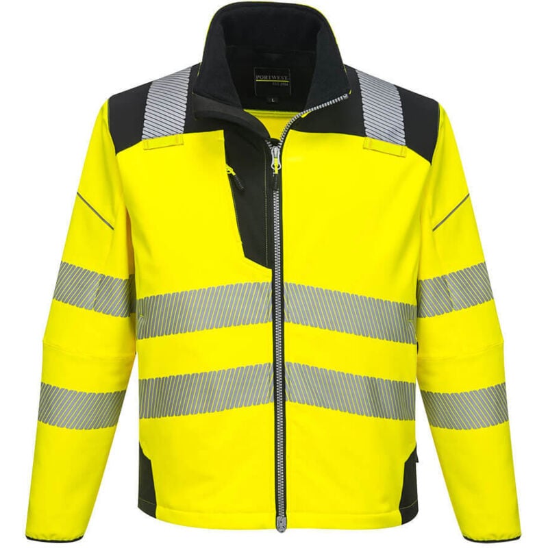 Giacca Softshell ad alta visibilità PW3 Giallo/Nero 5XL
