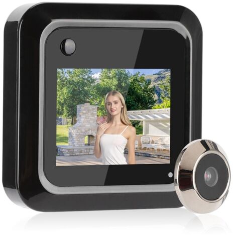 Visionneuse de porte intelligente HD 0.3 MP – Écran LCD 2.4 pouces – Angle de vision 145° – Matériaux en plastique ABS et alliage de zinc