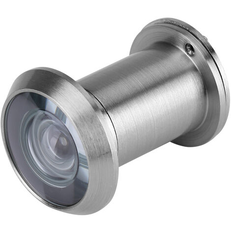 Visionneuse de portée de porte grand angle en verre optique de sécurité domestique à 220 degrés (argent brossé)