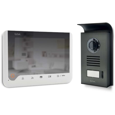Visiophone 2 fils 7 pouces à mémoire de passage et à effet miroir - Blanc - Extel - Neuf