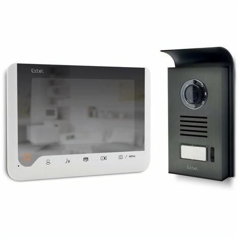 main image of "Visiophone 2 fils 7 pouces a mémoire de passage et a effet miroir - Blanc - Extel"