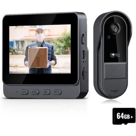 Visiophone 43 pouces Vido Interphone Visiophone Portier sans Fil camra de sonnette avec moniteur Dtection Humaine 64G INTERPHONE