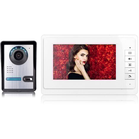 Visiophone - 7 Pouces Moniteur Tactile, La Fonction de Vision Nocturne,Extérieur IP55,Surveillance Active