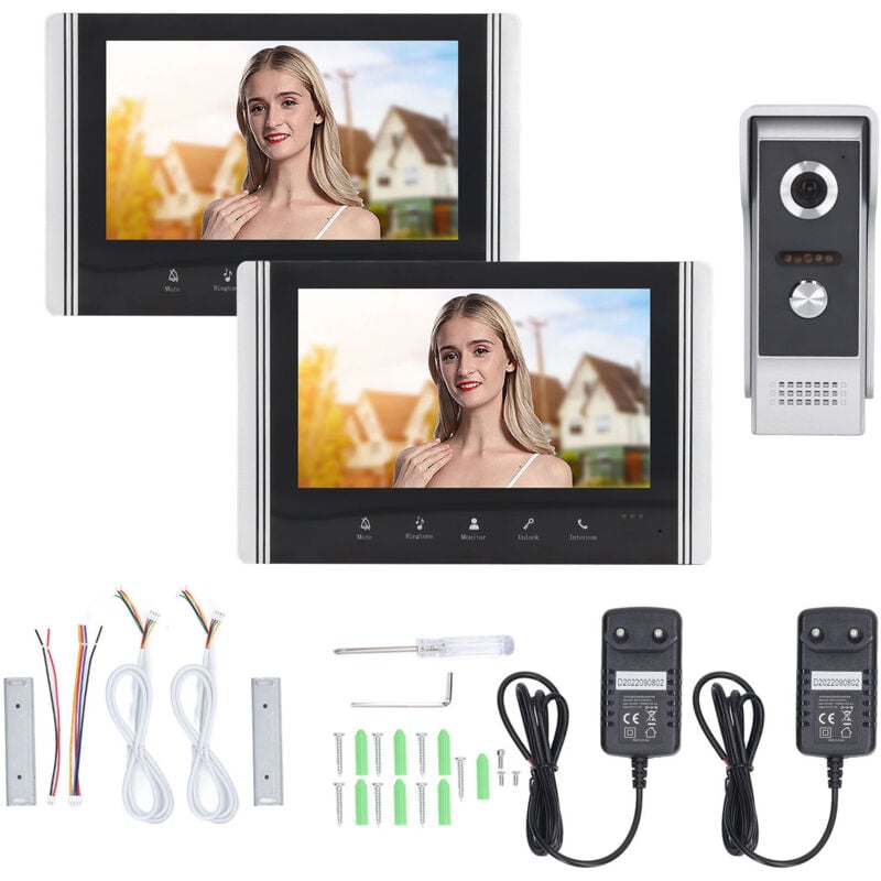 Gotrays - Visiophone ,Caméra Moniteur Sonnette hd Vision Nocturne app contrôle système d'interphone WiFi vidéo Sonnette , Interphone Vidéo Connecté