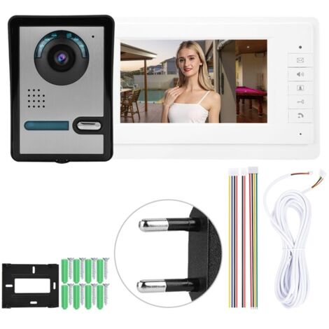 Visiophone LCD 7 pouces, moniteur de caméra d'interphone de sonnette, système de sécurité domestique, 110-240 V (UE)