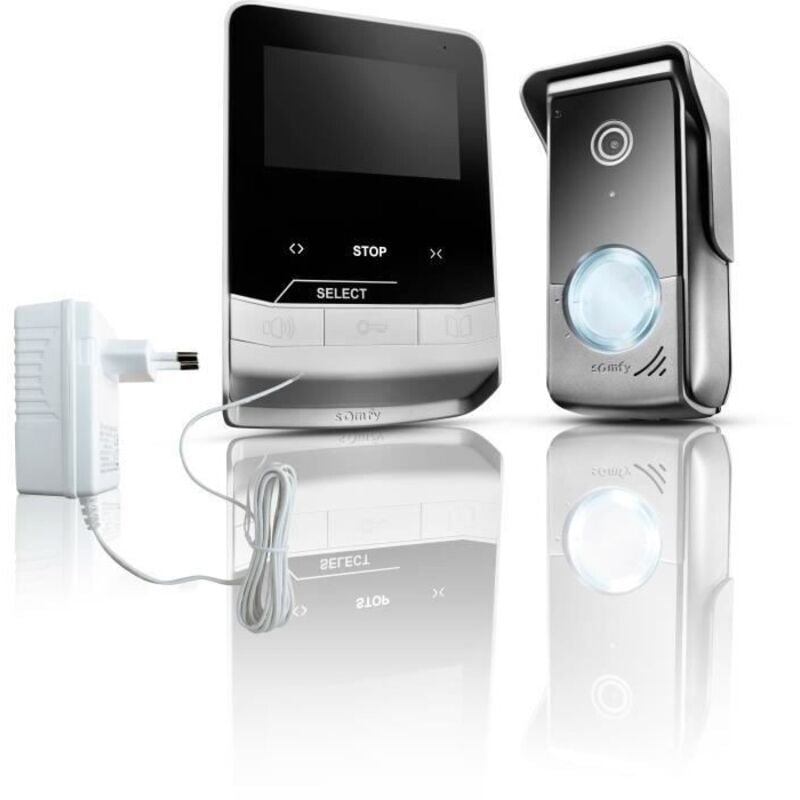 1870535 - Visiophone V100 + pour piliers étroits - Moniteur Écran 4,3 Pouces - Vision Nocturne - Pour contrôler jusqu'à 5 équipements rts - Somfy