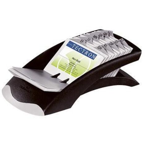 Visitenkartenständer VISIFIX® DESK VEGAS 104 x 72 mm (B x H) gefüllt 200 Karten 100 Hüllen Kunststoff schwarz