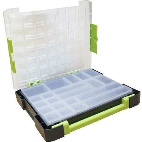 VISO  Sortimentskoffer (L x B x H) 375 x 70 x 425 mm Anzahl Fächer: 21 feste Unterteilung  Inhalt 1