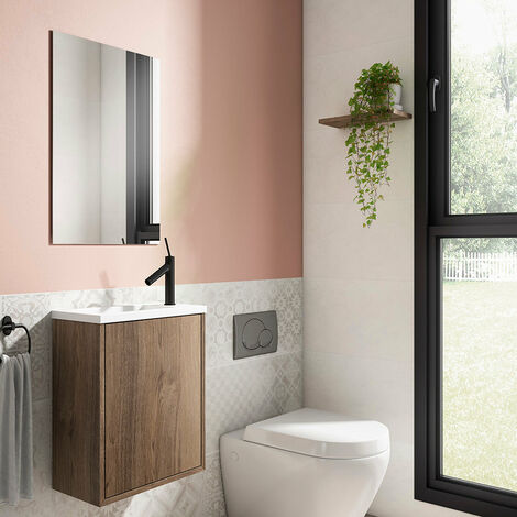 Conjunto de mueble + lavabo + espejo camerino - Mini - Roca