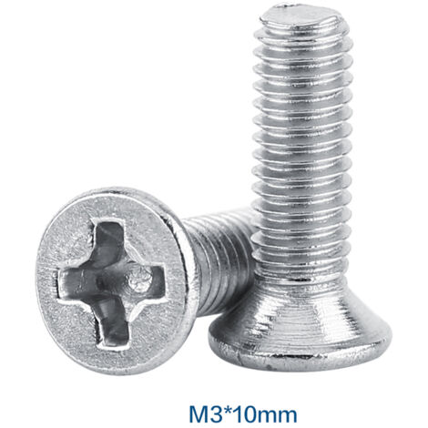 Vissage à tête plate en acier inoxydable M310, 304, 100 pièces, pour fixation machinerie