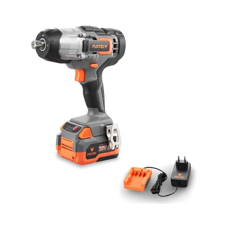 Boulonneuse à choc sans fil 20V Fuxtec FX-E1IW20 set avec 1 x batterie 4Ah, 1 x chargeur 1A