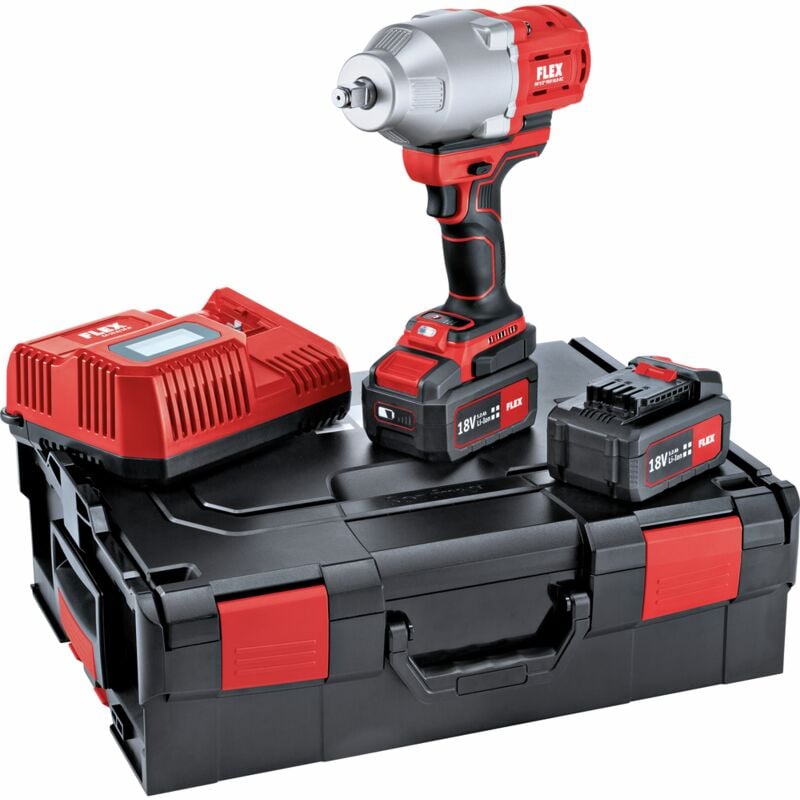 Visseuse à choc sans fil Flex iw 1/2' 950 18.0-EC 5.0/set, 2x 5,0 Ah et chargeur en l-boxx 136