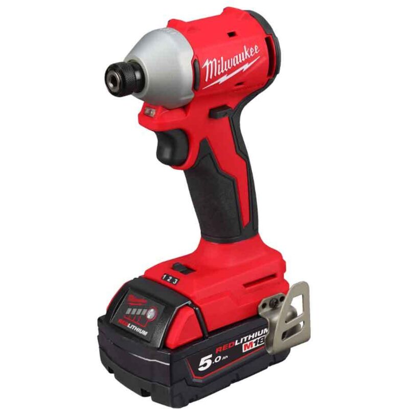 Milwaukee - Visseuse à chocs 1/4' Hex brushless, 18V, 5,0Ah