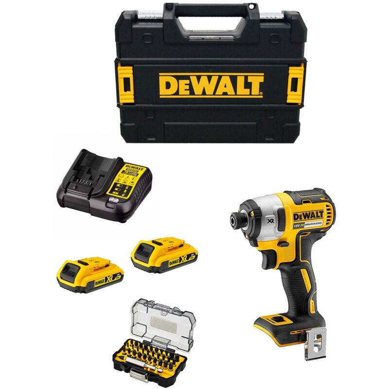 Visseuse à Chocs Dewalt DCF887D2T (2 x 2,0 Ah DCB107 tstak ii) Jeu de 32 embouts de vissage Impact Torsion