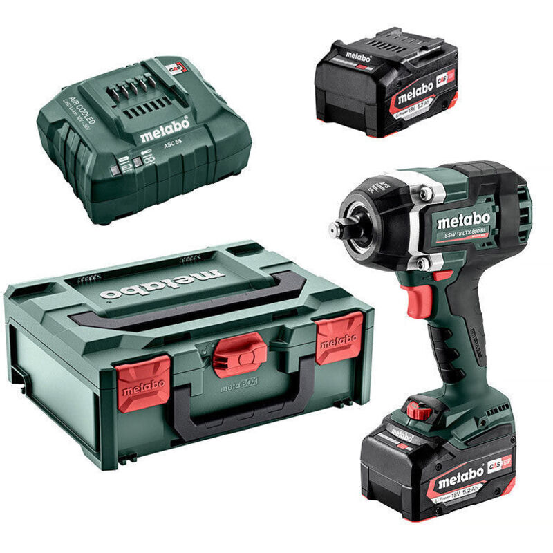 Visseuse À Chocs METABO SSW 18 LTX 800 BL – 800 Nm, 2 Batteries 5.2 Ah, Chargeur - vue 2