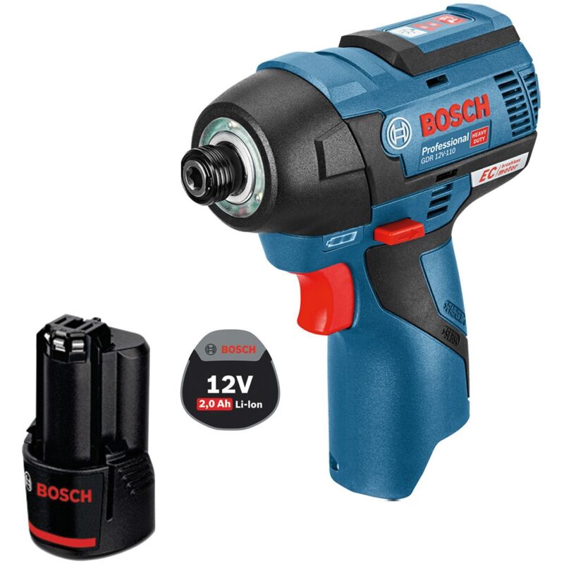 Visseuse à chocs sans fil Bosch gdr 12V-110 / 1x batterie 2,0 Ah