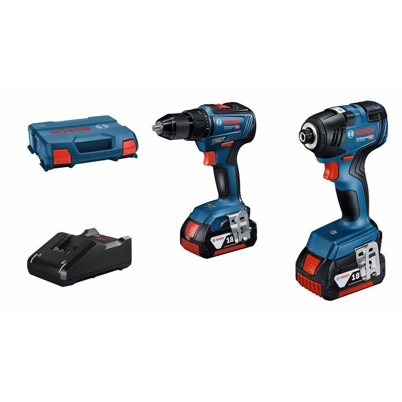 Bosch - Kit machines Combo gdr 18V-200 + gsr 18V-55 2x4,0 Ah dans L-Case
