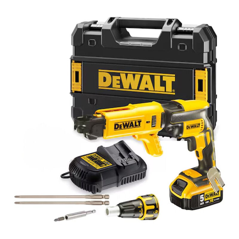 Visseuse à placo 18V Dewalt DCF620P1K-QW Brushless avec coffret, une batterie 5,0 Ah et un chargeur pour vis à bande